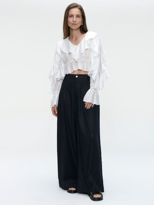 Saby ruffled viscose blouse