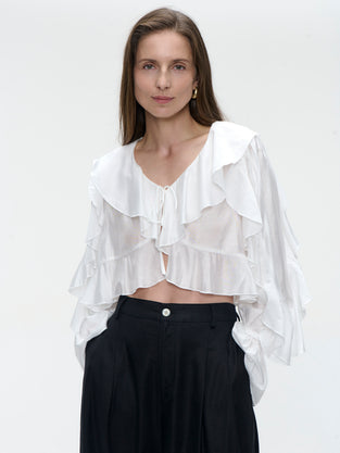 Saby ruffled viscose blouse