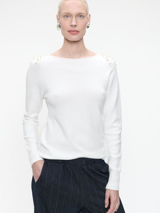 Pullover viscose pearls NB2445P