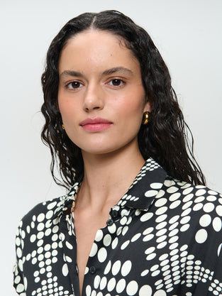 Aston print shine viscose blouse