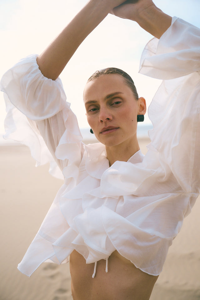 Saby ruffled viscose blouse Saby ruffled viscose blouse