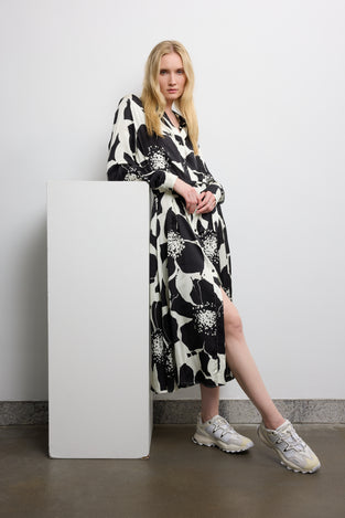 Rio printed shiny viscose dress