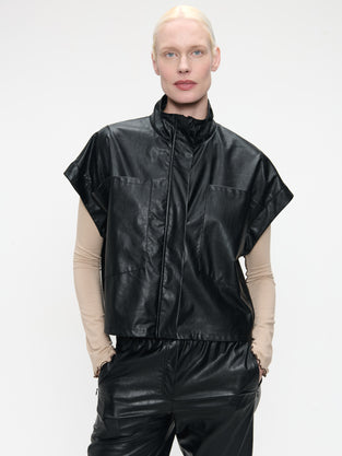 Paola eco leather blouse