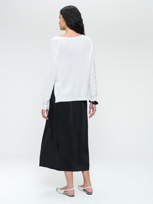 Ina shiny saten rayon viscose skirt