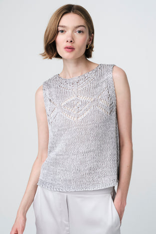Sequined hole top 25052