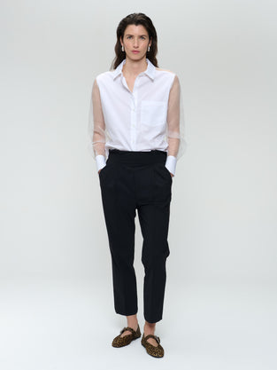 Santos poplin organza blouse
