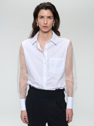 Santos poplin organza blouse