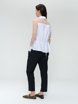Santos poplin organza blouse