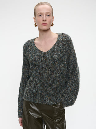 Shiny oversized pullover H20034