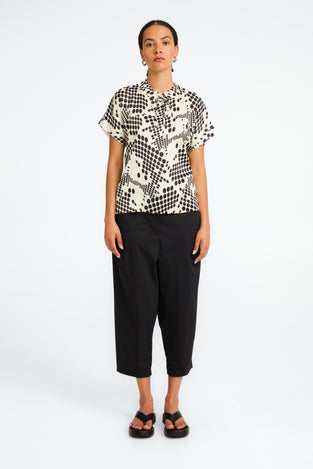 Lucca printed stretch viscose top