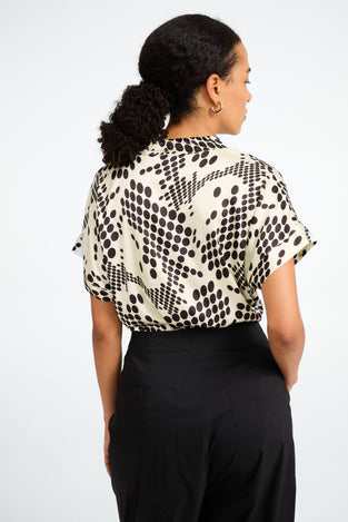 Lucca printed stretch viscose top