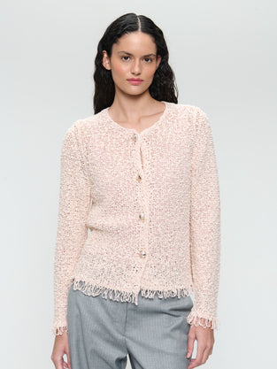 Jacquard cotton knitted blazer 9026