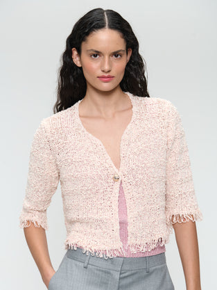 Jacquard cotton knitted blazer 9025S