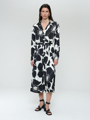 Rio printed shiny viscose dress