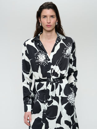 Rio printed shiny viscose dress