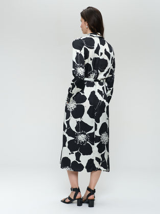 Rio printed shiny viscose dress