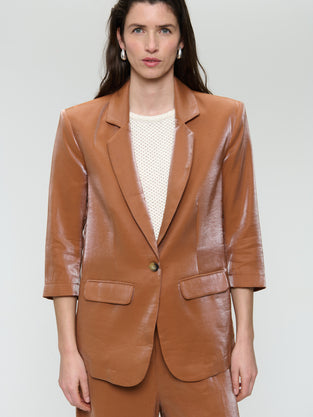Fring shiny viscose blazer