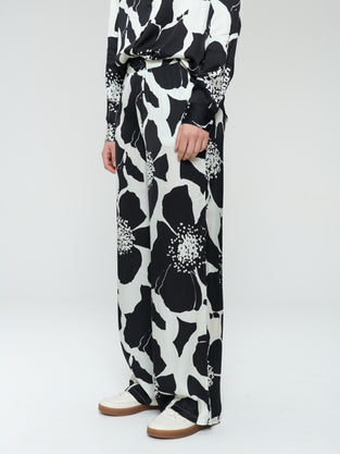 Simone printed shiny viscose pants