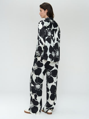 Simone printed shiny viscose pants