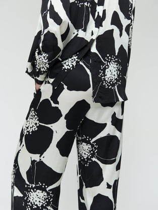 Simone printed shiny viscose pants