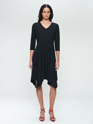 Caro LS stretch technical jersey dress