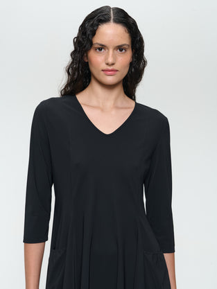 Caro LS stretch technical jersey dress
