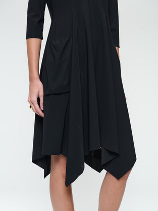 Caro LS stretch technical jersey dress