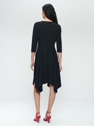 Caro LS stretch technical jersey dress