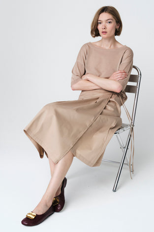 Poplin dubbel mid skirt