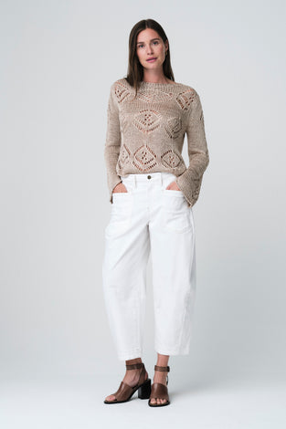 Sequined hole pullover E25053