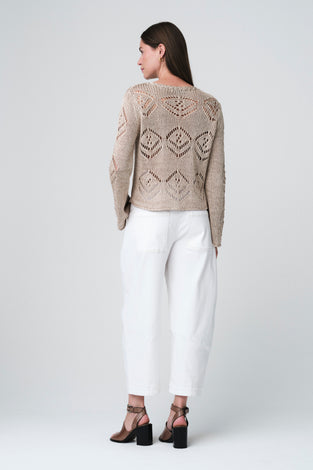 Sequined hole pullover E25053