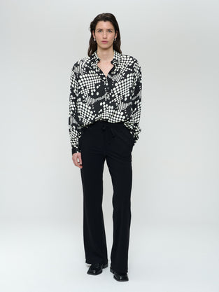 Sisi print shine viscose blouse