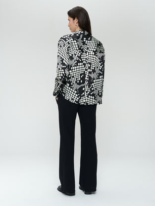 Sisi print shine viscose blouse