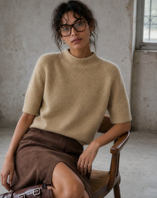 Alpaca knitted dyed top WP09