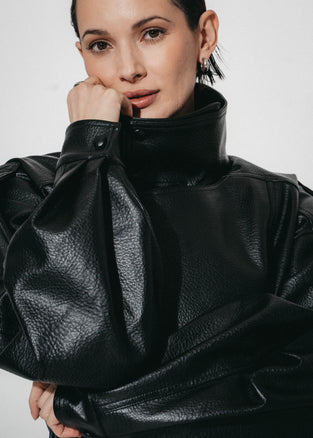 Bo eco leather oversized jacket