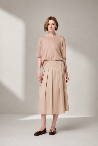 Poplin dubbel mid skirt