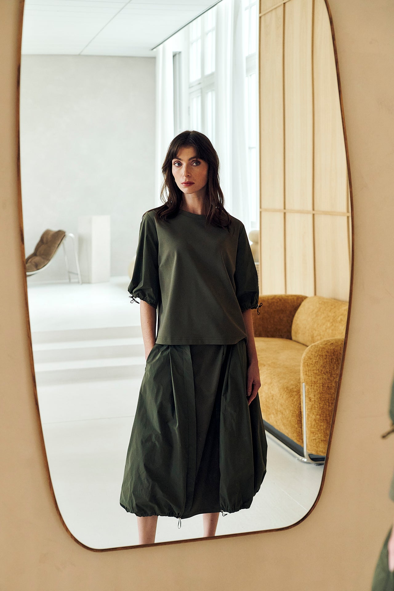 Pamela jersey/taffeta mix blouse Pamela jersey/taffeta mix blouse
