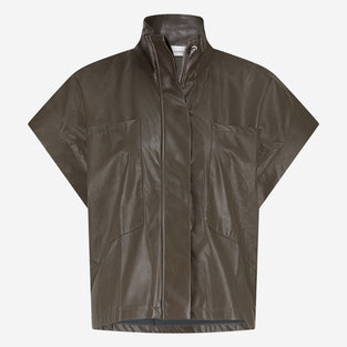 Paola eco leather blouse