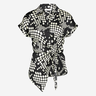 Aston print shine viscose blouse