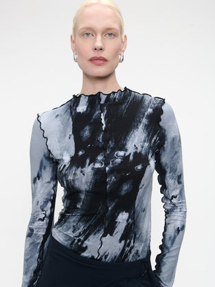 Janette allover print top