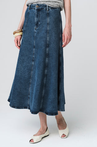 Nevada patched denim skirt