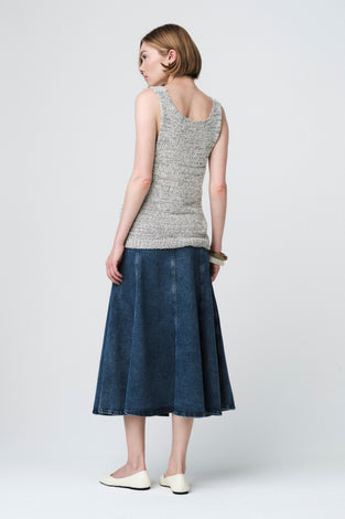 Nevada patched denim skirt