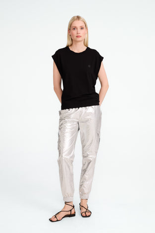 Maria strech viscose logo top