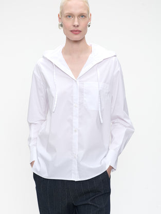 Stasi poplin hooded blouse