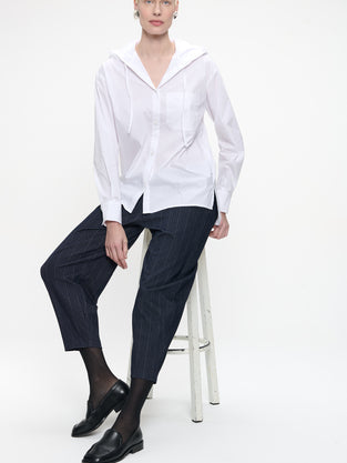 Stasi poplin hooded blouse