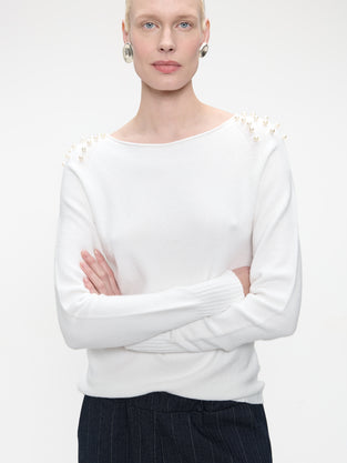 Pullover viscose pearls NB2445P