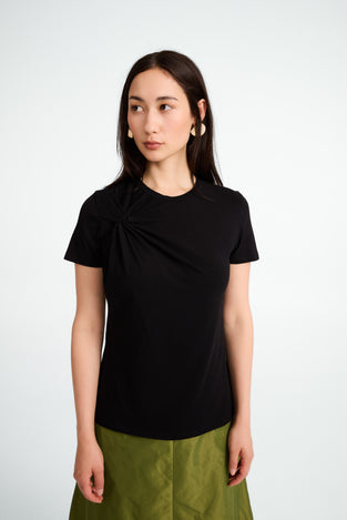 Cotton elastene knot t-shirt