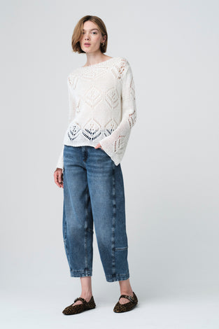 Sequined hole pullover E25053