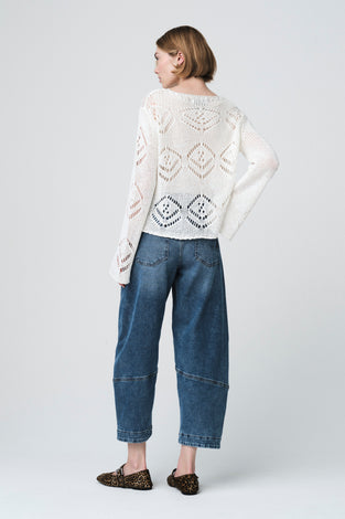 Sequined hole pullover E25053