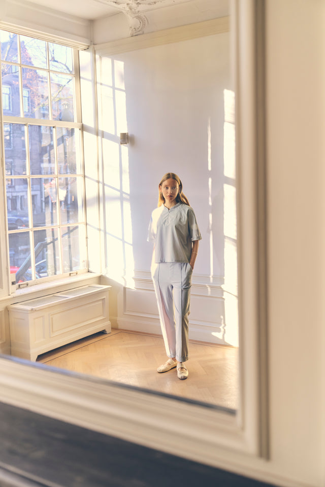 Lissa structure tech jersey top